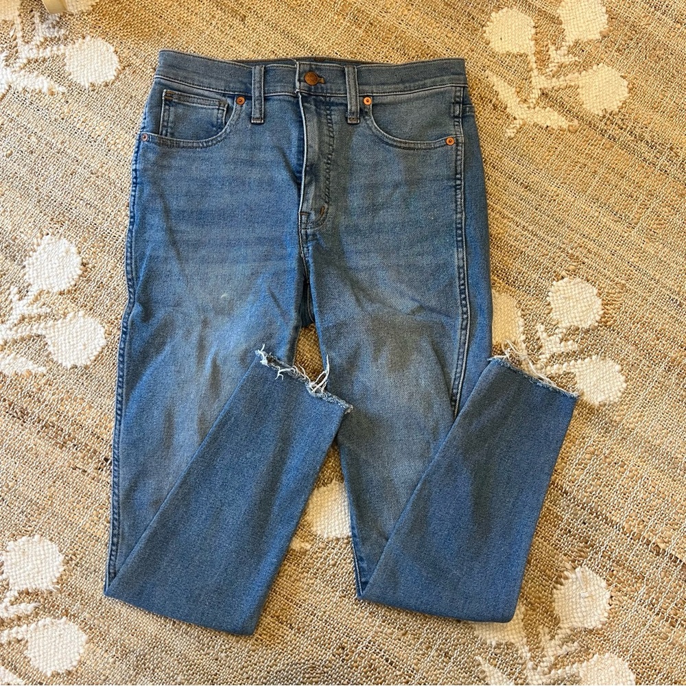 Madewell 10” high rise skinny jeans in medium wash size 27